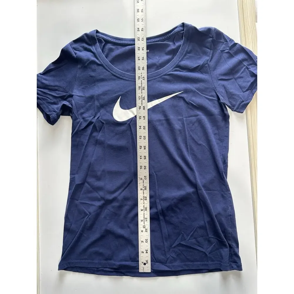Nike The Nike Tee Womens S Navy Blue Swoosh Short Sleeve T-Shirt